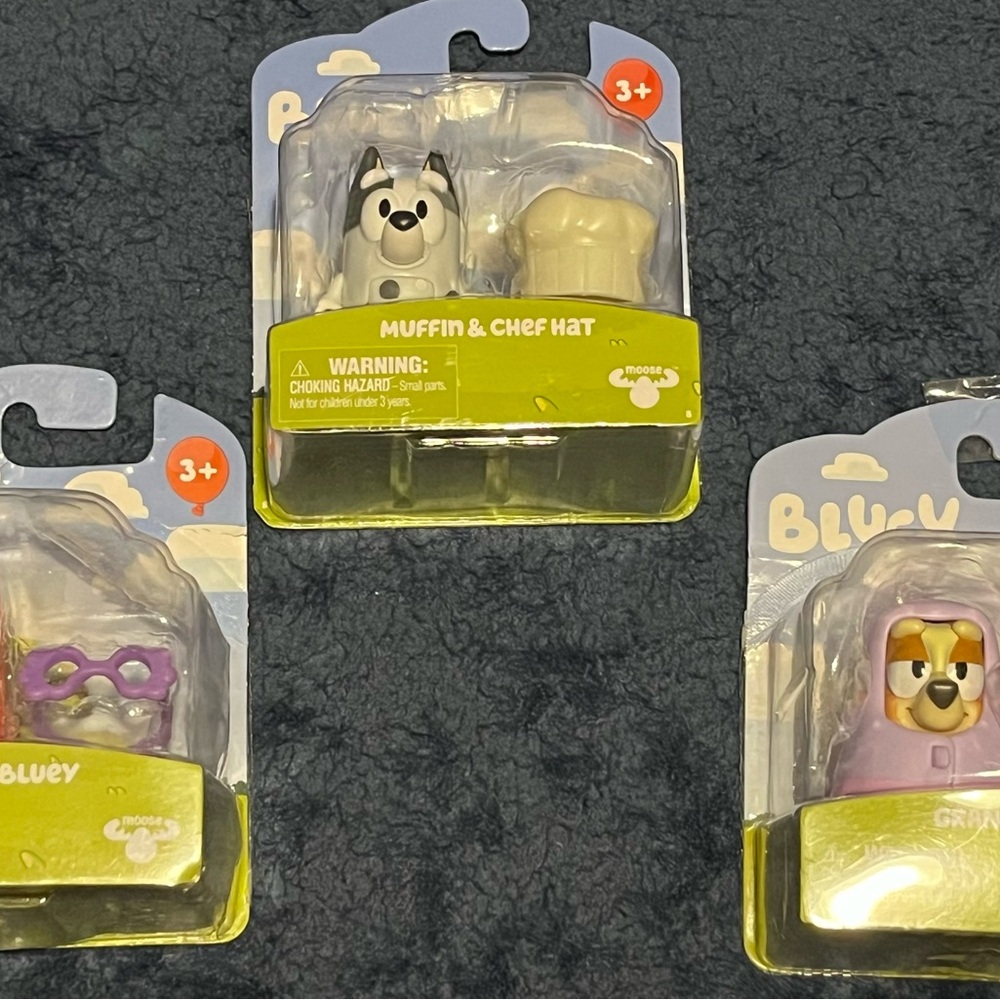 Disney Bluey Grannies & muffin figures .